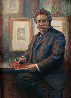 Jean Joseph Weerts Prints: Portrait de Charles Albert Waltner dans son atelier, 1910. Creator: Jean Joseph Weerts