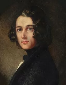 Dickens Gallery: Portrait of Charles Dickens (Detail), 1843. Creator: Gillies, Margaret (1803-1887)