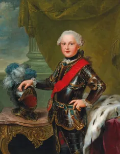 Johann Georg Prints: Portrait of Charles II August (1746-1795), Duke of Zweibrücken, ca 1757