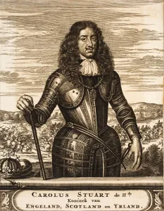 1675 Prints: Portrait of Charles II of England (1630-1685) (From: Schauplatz des Krieges), 1675