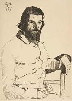 Portrait of Charles Meryon, 1853. Creator: Felix Bracquemond