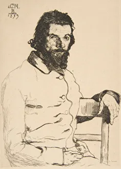 Meryon Prints: Portrait of Charles Meryon, 1853. Creator: Felix Bracquemond