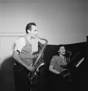 Recording Studio Prints: Portrait of Charlie Ventura and Lilyann Carol