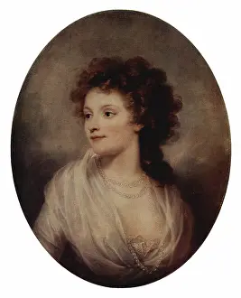Shawl Prints: Portrait of Charlotte Bach Mannteufel, 1793. Creator: Jozef Grassi