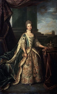 Mecklenburg Strelitz Collection: Portrait of Charlotte of Mecklenburg-Strelitz, Wife of King George III of England, 1773