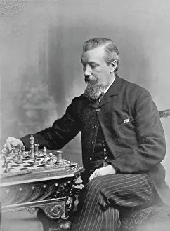 Chess Piece Prints: Portrait of the chess player Joseph Henry Blackburne, 1896. Creator: George Bradshaw