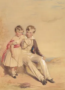 Richmond George Prints: Portrait of Two Children, 1837. Creator: George Richmond