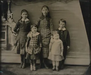 Portrait of Five Children, about 1870. Creator: Unknown