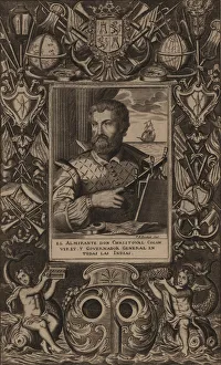 Columbus Gallery: Portrait of Christopher Columbus, 1625. Creator: Anonymous
