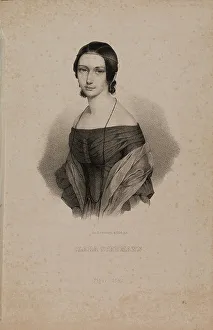 Clara Wieck Prints: Portrait of Clara Schumann (1819-1896), 1842. Creator: Anonymous