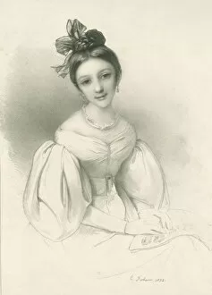 Clara Schumann Collection: Portrait of Clara Wieck-Schumann (1819-1896), 1832. Creator: Fechner, Eduard Clemens (1799-1861)