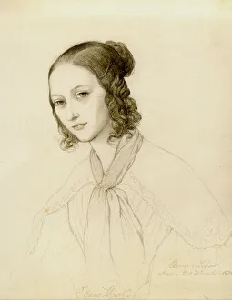 1836 Prints: Portrait of Clara Wieck-Schumann (1819-1896)