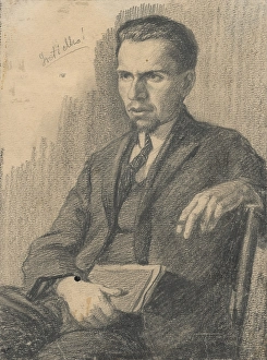 Ladislav Prints: Portrait of a colleague, around 1920. Creator: Ladislav Treskon