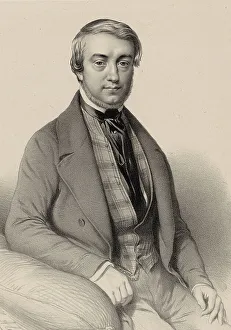 Marie Alexandre Menut 1812 1883 Prints: Portrait of the composer Adolphe Le Carpentier (1809-1869)