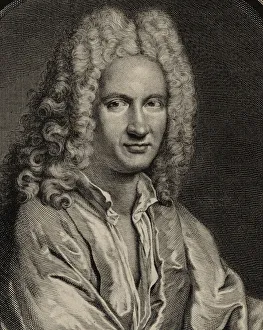 Edelinck Prints: Portrait of the composer Andre Campra (1660-1744), 1725