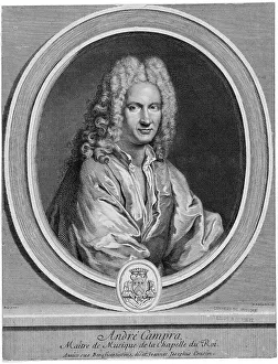 Edelinck Prints: Portrait of the composer André Campra (1660-1744)