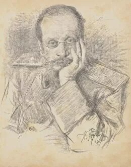 Male Portrait Gallery: Portrait of the composer Cesar Antonovich Cui (1835-1918), 1900. Creator: Repin