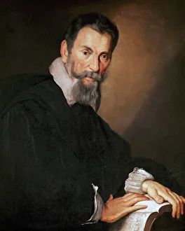 Bernardo 1581 1644 Prints: Portrait of the composer Claudio Monteverdi (1567-1643)