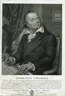 Cimarosa Prints: Portrait of the composer Domenico Cimarosa (1749-1801). Creator: Rados, Luigi (1773-1840)