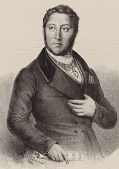 Portrait of the composer Gioachino Antonio Rossini (1792-1868), 1838. Creator: Dupré
