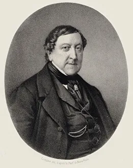 Rossini Prints: Portrait of the composer Gioachino Antonio Rossini (1792-1868)