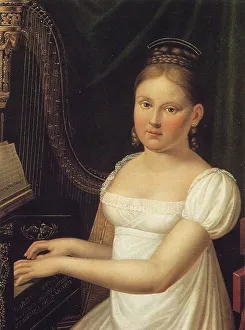 Portrait of the composer and harpist Marianna Bottini née Motroni-Andreozzi (1802-1858), First half Creator: Anonymous