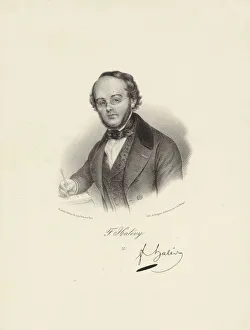 Delpech Prints: Portrait of the composer Jacques Fromental Halevy (1799-1862), 1845