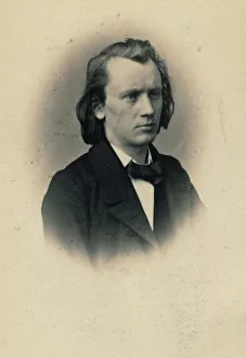 Portrait of the composer Johannes Brahms (1833-1897), ca 1863. Creator: Lowy