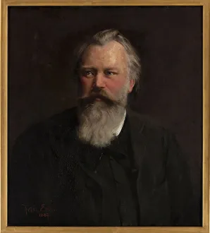 J. Brahms肖像、W. Pech署名入版画　1940年頃 Young Johannes Brahms Print, circa 1855. Art Prints, Posters