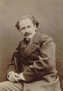 Portrait of the composer Jules Massenet (1842-1912), 1880. Creator: Petit, Pierre Lanith