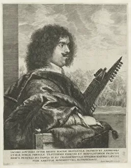 Copper Engraving Collection: Portrait of the composer and lutenist Jacques Gaultier, 1631-1635. Artist: Lievens, Jan (1607-1674)