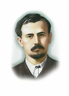 Portrait of the composer Mykola Leontovych (1877-1921), 20th century. Creator: Anonymous