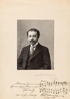 Portrait of the Composer Nikolay Alexandrovich Sokolov (1859-1922) with a hand-drawn notes fragment