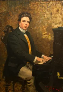 Portrait of the Composer Pietro Mascagni (1863-1945), 1899. Creator: Tommasi, Angiolo (1858-1923)
