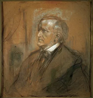 Portrait of the composer Richard Wagner, (1813-1883), 1868. Artist: Franz von Lenbach