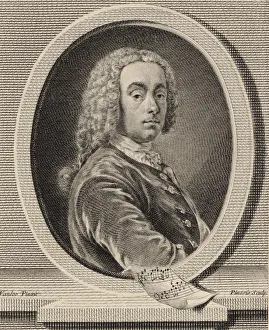 Van Loo Prints: Portrait of the composer and violinist Jean-Pierre Guignon (1702-1774), 1755