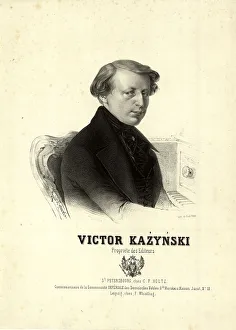Zhukovsky Prints: Portrait of the composer Wiktor Kazynski (1812-1867)