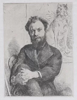 Drypoint Collection: Portrait of Comte Lepic, 1876. Creator: Marcellin-Gilbert Desboutin
