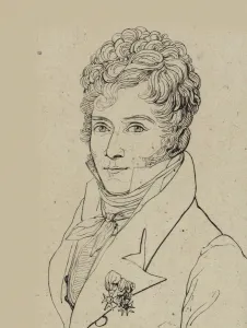 Portrait of the conductor and composer Gaspare Spontini (1774-1851), 1821. Creator: Vincent
