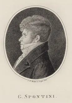 Portrait of the conductor and composer Gaspare Spontini (1774-1851), 1813. Creator: Riedel