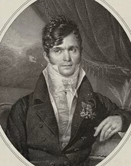 Portrait of the conductor and composer Gaspare Spontini (1774-1851), 1824. Creator: Aubry-Lecomte