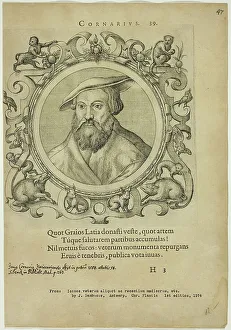 Zsamboky Janos Prints: Portrait of Cornarius, published 1574. Creators: Unknown, Johannes Sambucus
