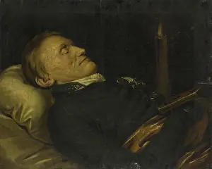 Lying Prints: Portrait of Count Alexander Stroganov on His Death-Bed, 1811. Creator: Unknown