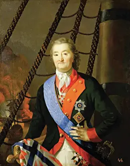 Activity Prints: Portrait of Count Alexei Orlov Against a Background of the Chesme Battle
