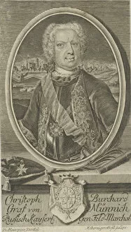 Bernigeroth Gallery: Portrait of Count Burkhard Christoph von Münnich (1683-1767), ca 1730. Creator: Bernigeroth