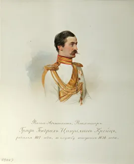 Portrait of Count Heinrich Cyprianovich von Kreutz (From the Album of the Imperial Horse Guards), 1846-1849 Portrait of Count Heinrich Cyprianovich von Kreutz (From the Album of the Imperial Horse Guards), 1846-1849