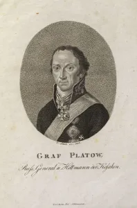 Portrait of Count Matvei Ivanovich Platov (1757-1818). Artist: Schulz, Karl Friedrich (1796-1866)