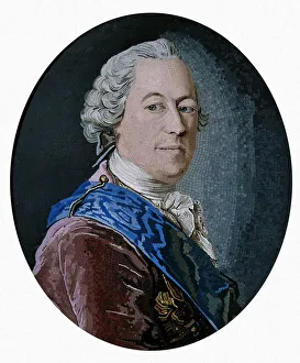 Portrait of Count Mikhail Illarionovich Vorontsov (1714-1767), 1755. Artist: Vasilyev, Matvey Vasilyevich (active Mid of 18th cen. )