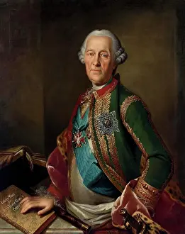 Commander Prints: Portrait of Count Munnich, 1750. Creator: Heinrich Buchholz