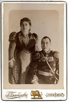 Photochrom Gallery: Portrait of Count Nikolay Vasilyevich Bebutov with wife Countess Magdalena Dadiani, 1895